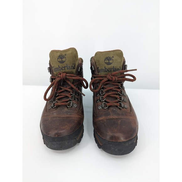 Brown Leather Timberland Men's Euro Hiker Boots Size 6 *Great Tread* Model 95310 - Picture 4 of 9